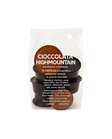 CIOCCOLATA HIGH MOUNTAIN-šokolado kapsulės skirtos Lavazza A Modo Mio®